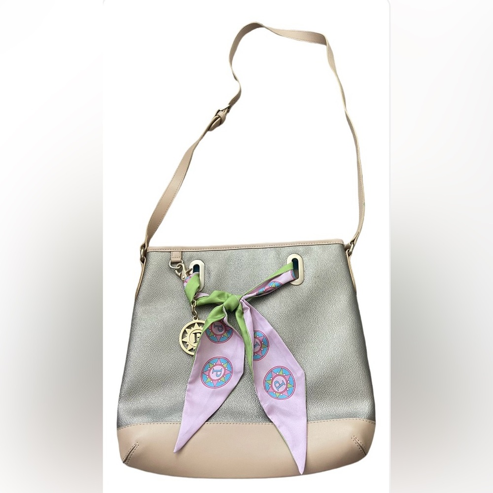 Elegant Gold and Tan Parazul Crossbody Bag